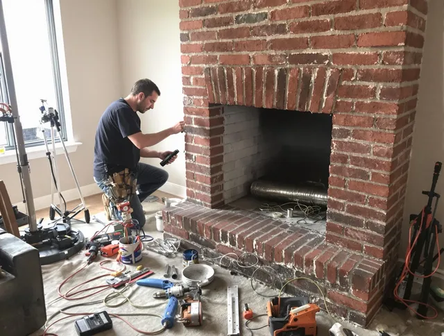 Pomona Chimney Sweep specialist finalizing chimney liner service in Pomona, CA