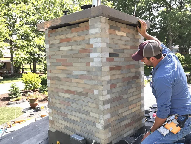 Pomona Chimney Sweep completing a modern chimney remodel in Pomona, CA
