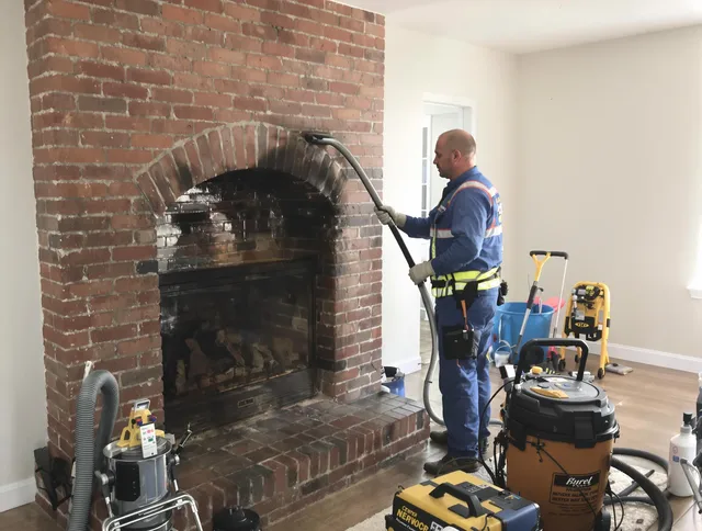 Pomona Chimney Sweep expert performing detailed chimney sweep in Pomona, CA