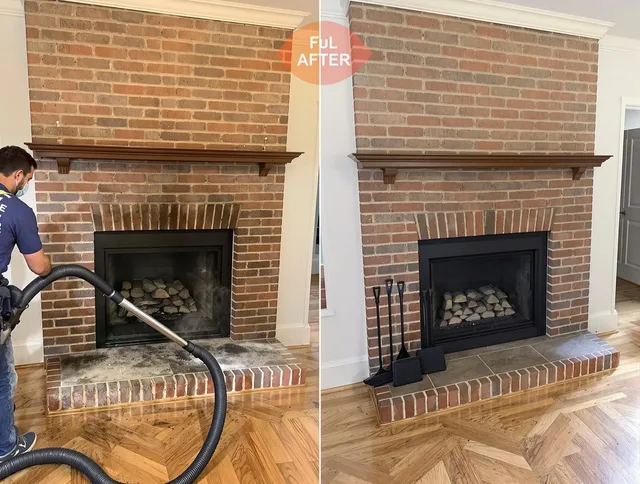 Pomona Chimney Sweep carefully sanitizing a fireplace in Pomona, CA