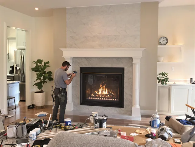 Newly installed fireplace by Pomona Chimney Sweep in Pomona, CA