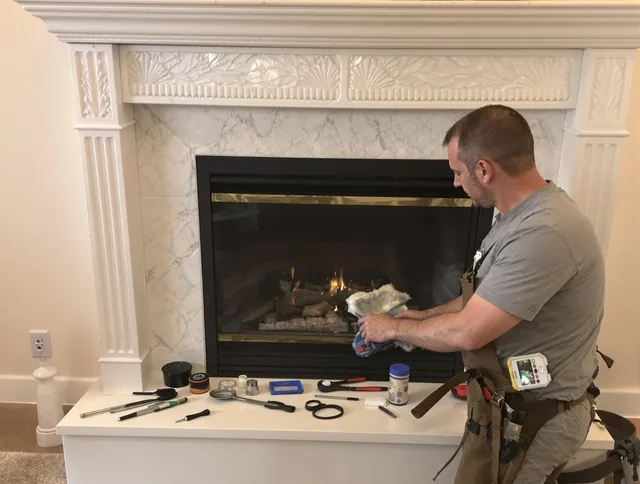 Pomona Chimney Sweep performing fireplace maintenance in Pomona, CA