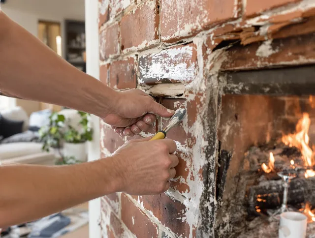 Routine fireplace repair by Pomona Chimney Sweep in Pomona, CA