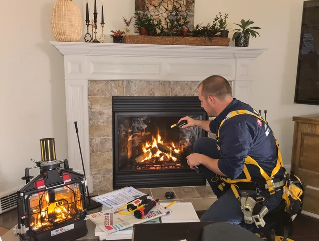 Safety-focused fireplace inspection by Pomona Chimney Sweep in Pomona, CA